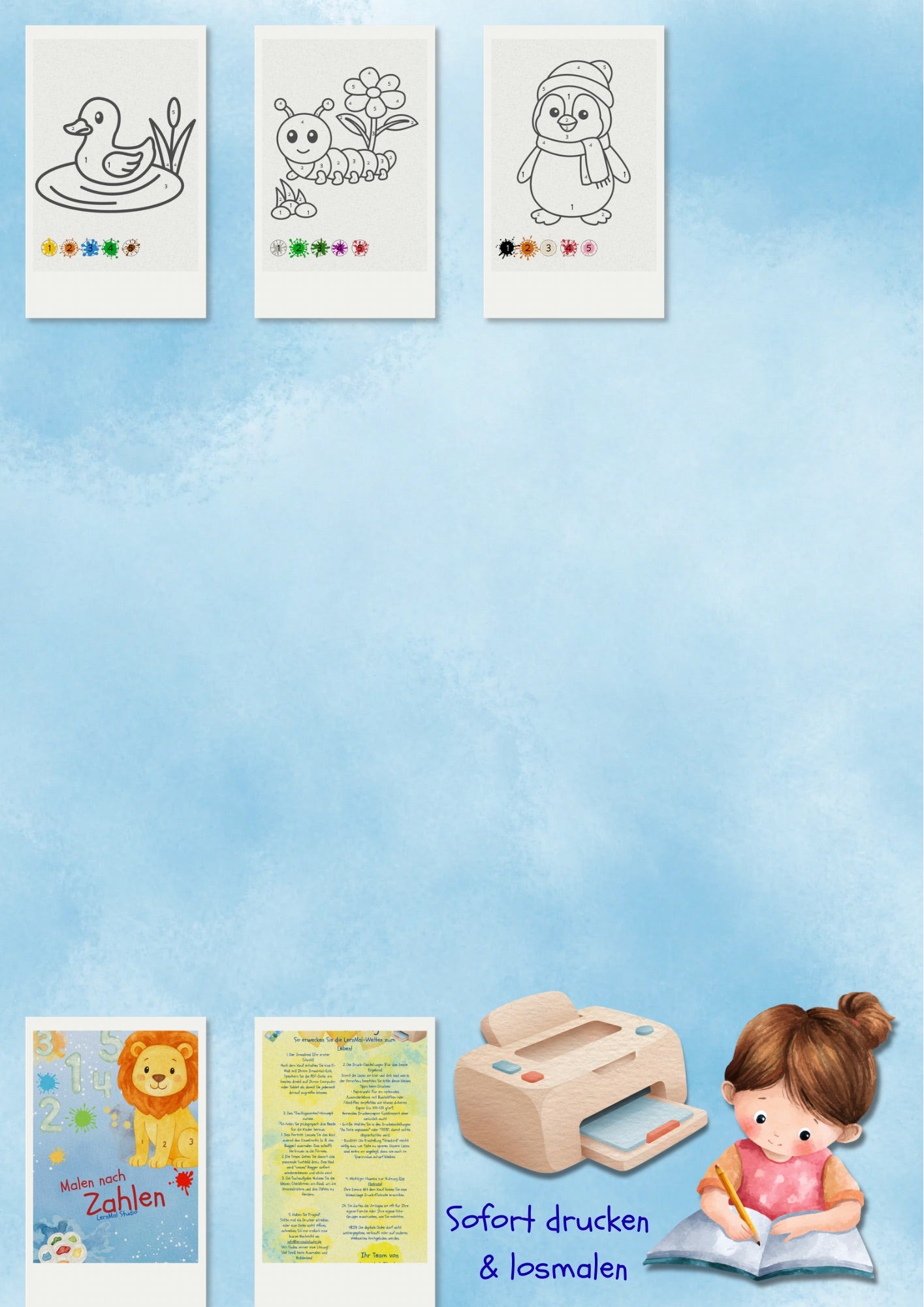 Das Malen-nach-Zahlen Starter-Set: 3-in-1 Bundle