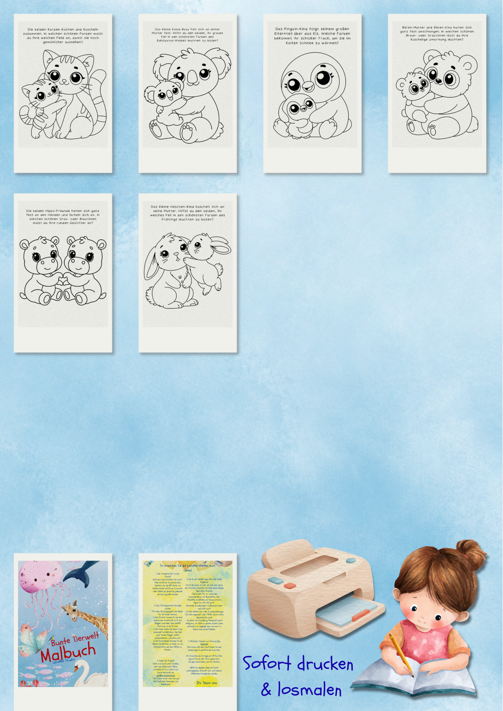 Meine bunte Tierwelt Malbuch