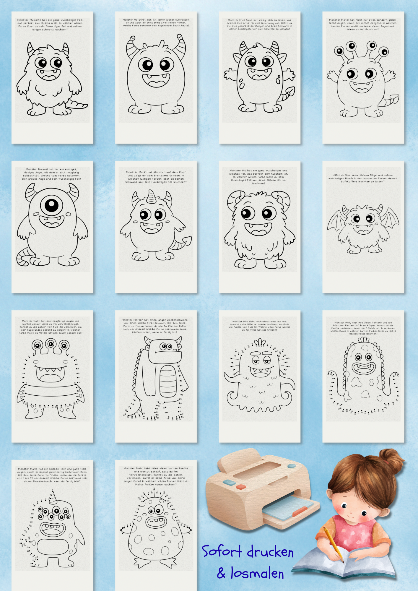 Mein Monster Malbuch