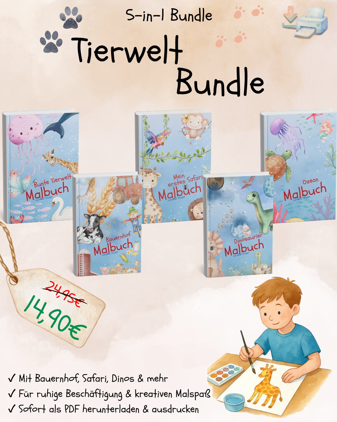 5-in-1 Bundle: Große Tierwelt