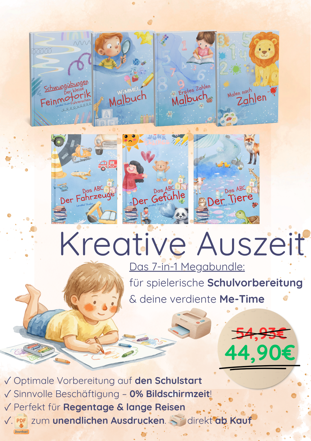 Das 7-in-1 Megabundle für spielerische Schulvorbereitung & deine verdiente Me-Time