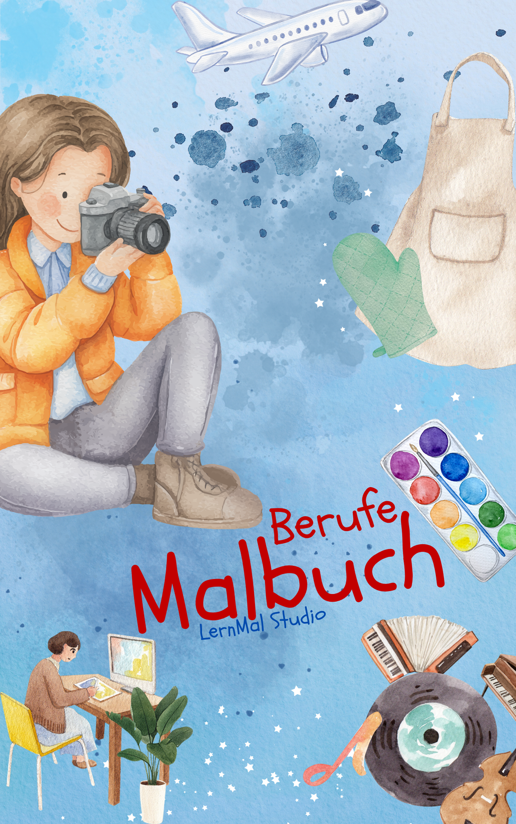 Berufe Malbuch für Kinder – 26 kreative Ausmalbilder als PDF zum Download.