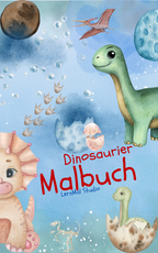 Mein Dinosaurier Malbuch für Kinder – 26 spannende Dino-Motive als PDF Download.