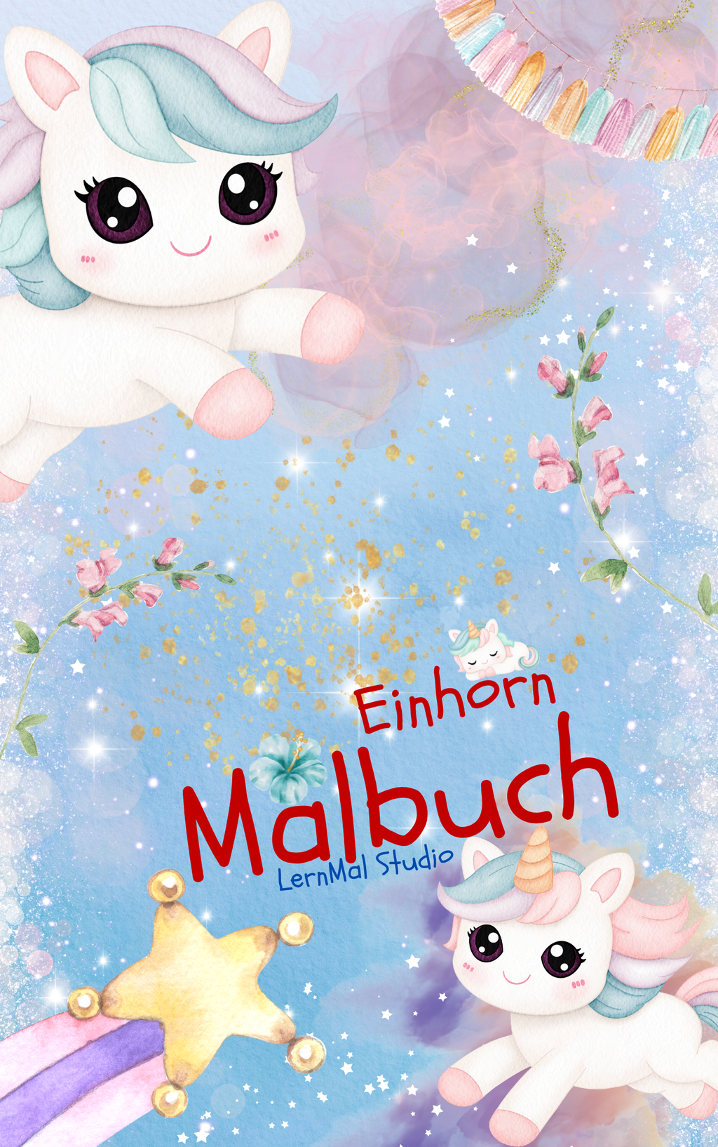 Mein Einhorn Malbuch – 26 zauberhafte Motive als PDF Download.