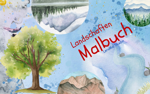 Landschaften Malbuch für Kinder – abwechslungsreiche Naturmotive als PDF Download