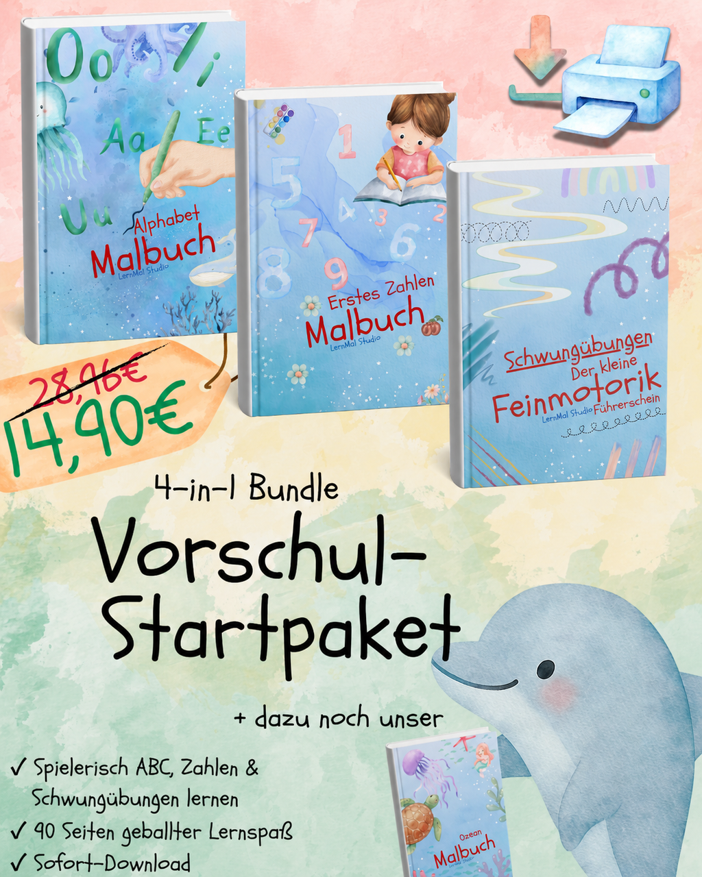 Vorschul-Startpaket: ABC, Zahlen & Schwungübungen