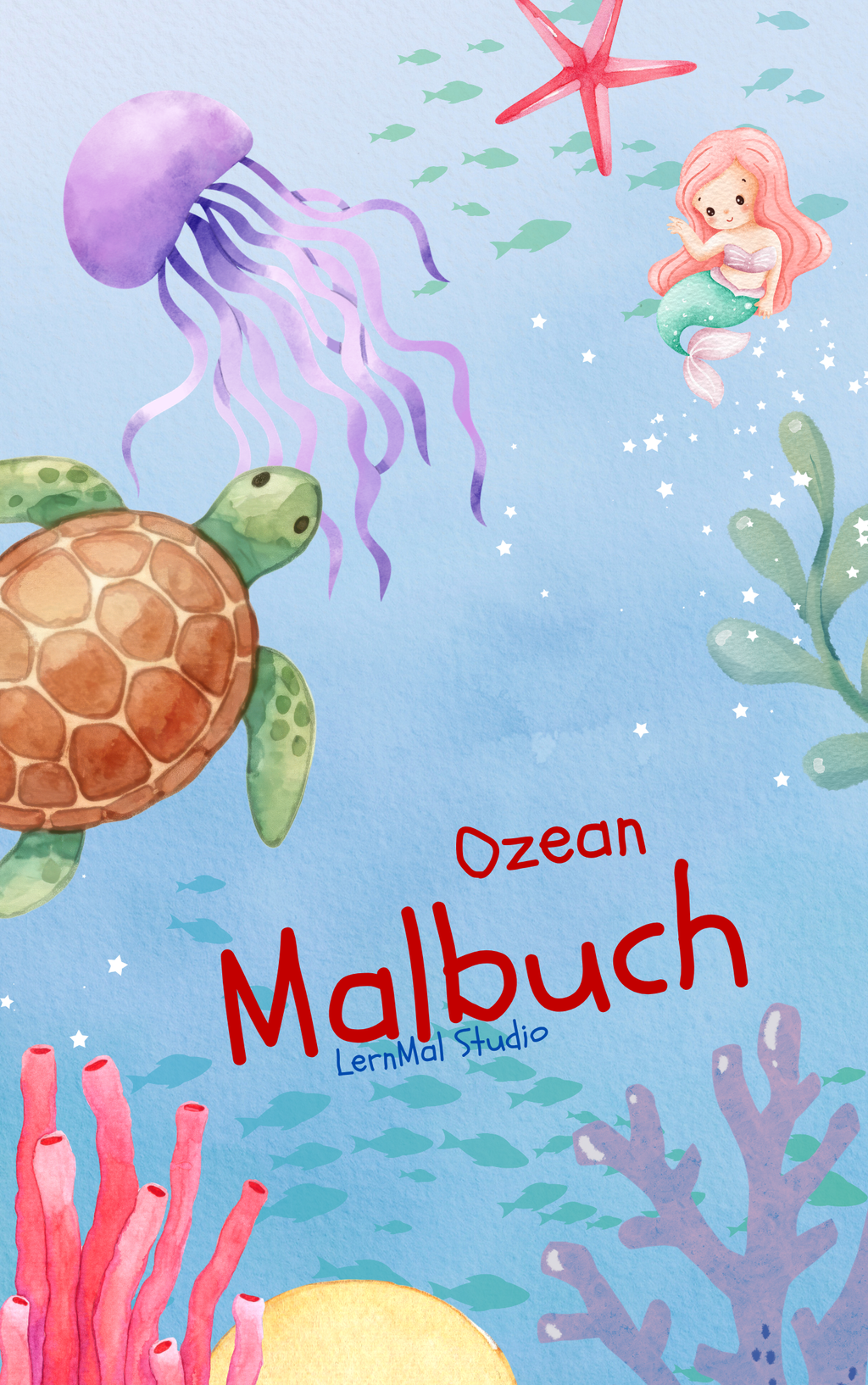Mein Ozean Malbuch für Kinder – 26 Motive aus der Unterwasserwelt als PDF Download