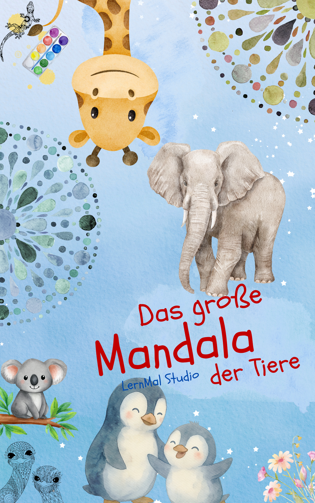 Malbuch für Kinder – 10 detaillierte Tier-Mandalas als PDF Download