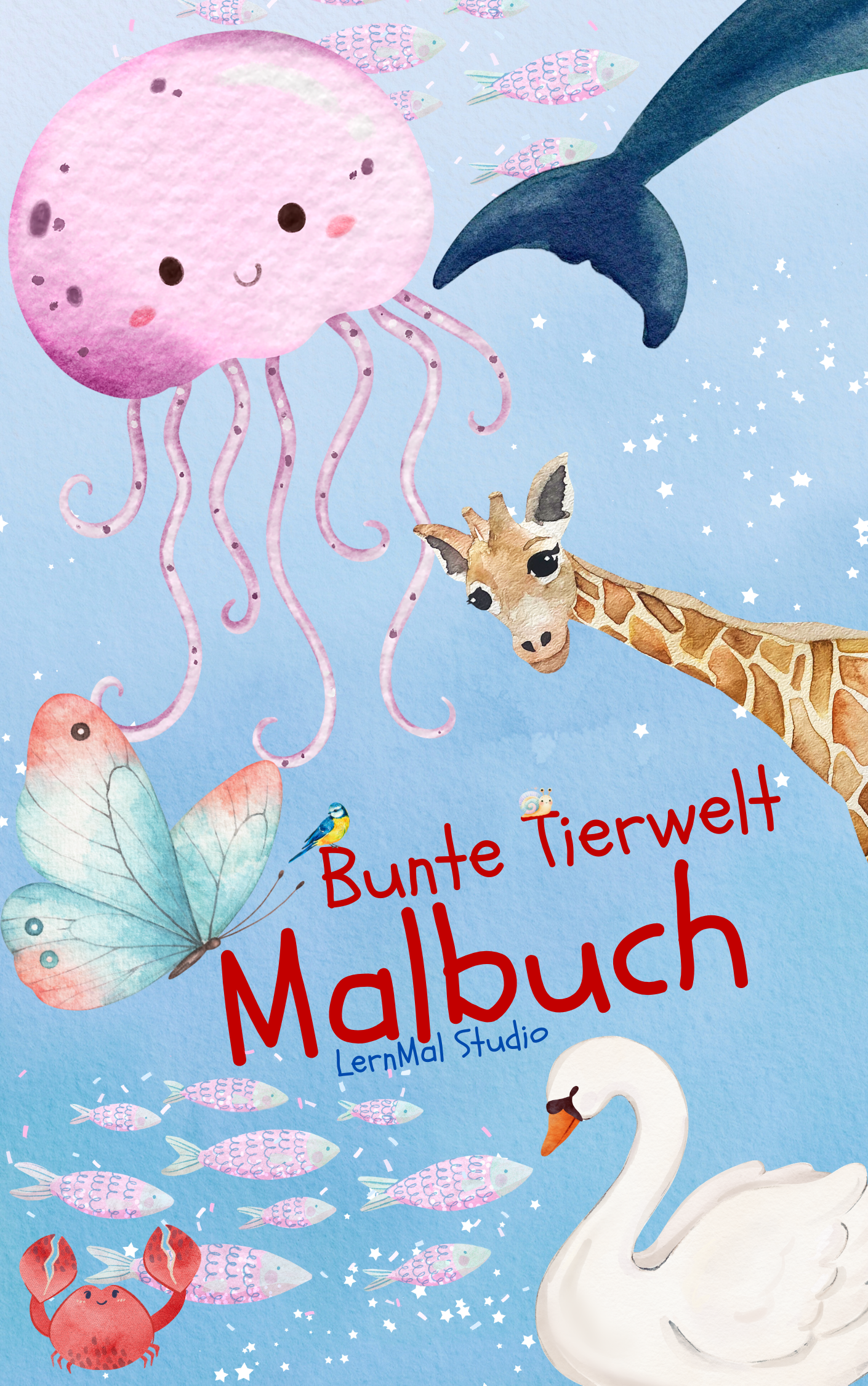 Meine bunte Tierwelt Malbuch – 26 verschiedene Tiermotive als PDF Download
